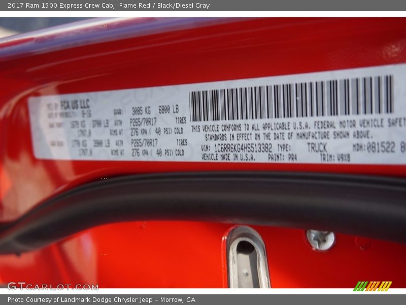 Flame Red / Black/Diesel Gray 2017 Ram 1500 Express Crew Cab