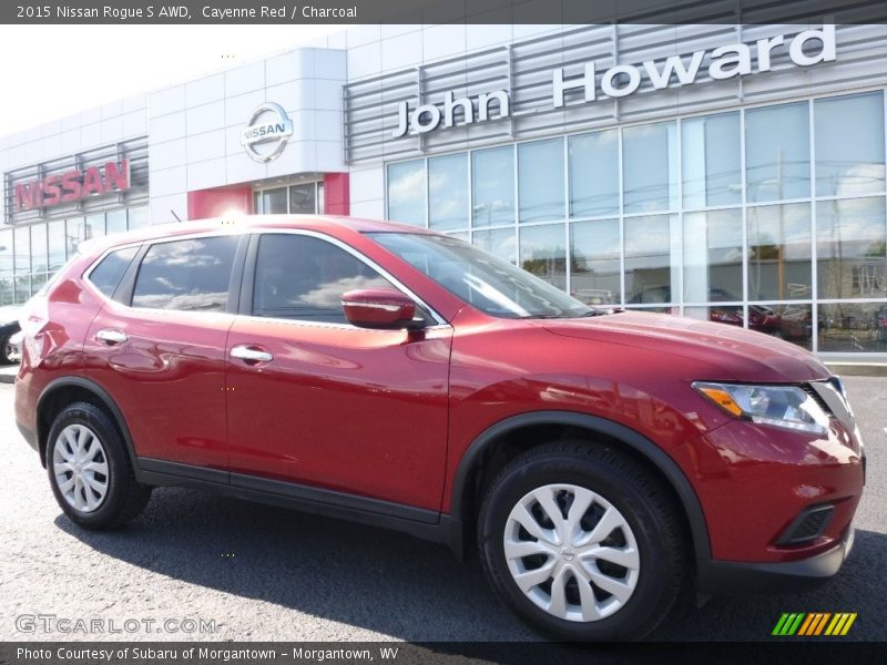 Cayenne Red / Charcoal 2015 Nissan Rogue S AWD