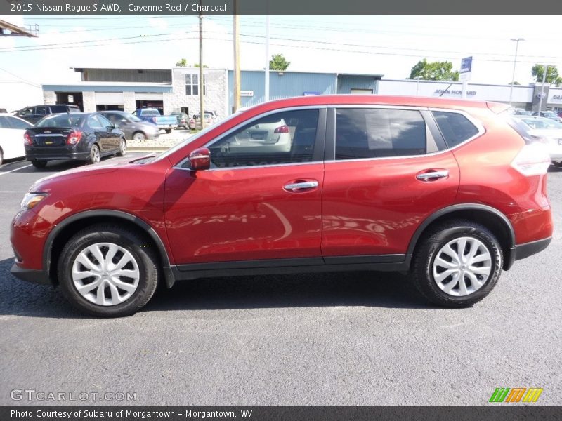 Cayenne Red / Charcoal 2015 Nissan Rogue S AWD