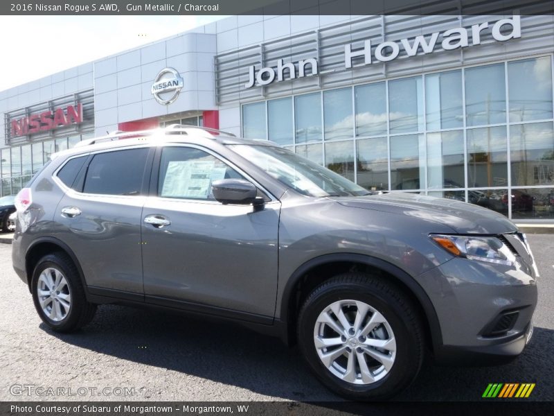 Gun Metallic / Charcoal 2016 Nissan Rogue S AWD