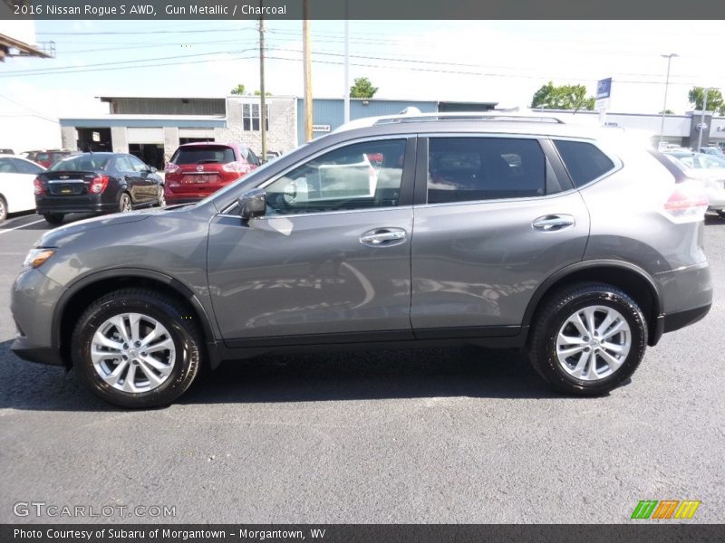 Gun Metallic / Charcoal 2016 Nissan Rogue S AWD