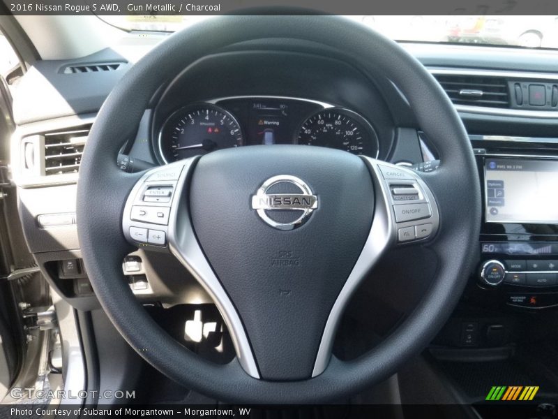 Gun Metallic / Charcoal 2016 Nissan Rogue S AWD