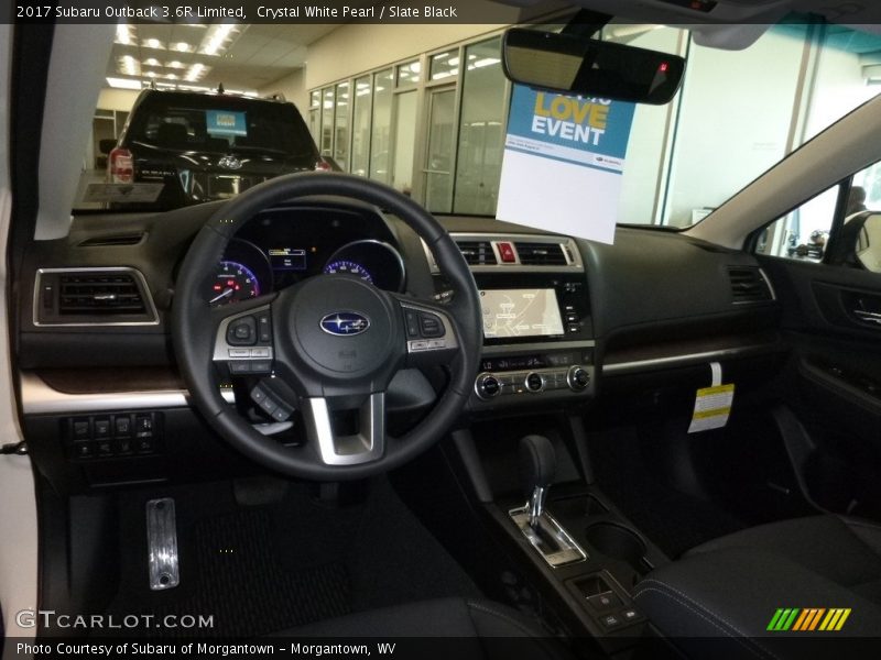 Crystal White Pearl / Slate Black 2017 Subaru Outback 3.6R Limited