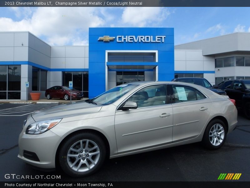 Champagne Silver Metallic / Cocoa/Light Neutral 2013 Chevrolet Malibu LT