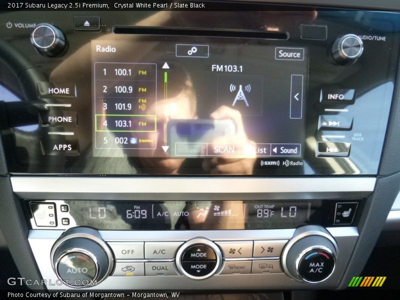 Crystal White Pearl / Slate Black 2017 Subaru Legacy 2.5i Premium