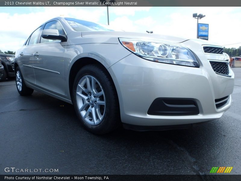Champagne Silver Metallic / Cocoa/Light Neutral 2013 Chevrolet Malibu LT
