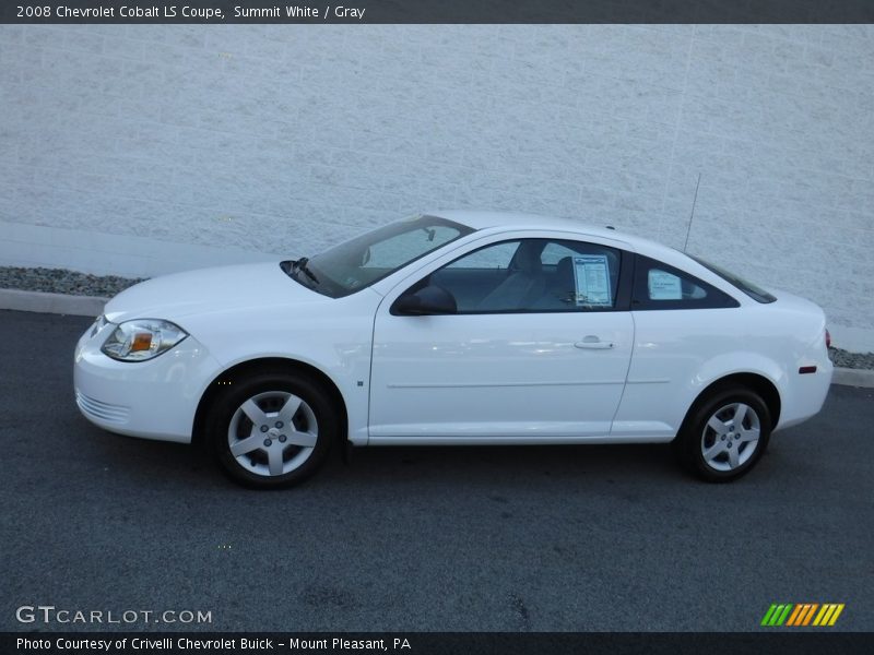 Summit White / Gray 2008 Chevrolet Cobalt LS Coupe