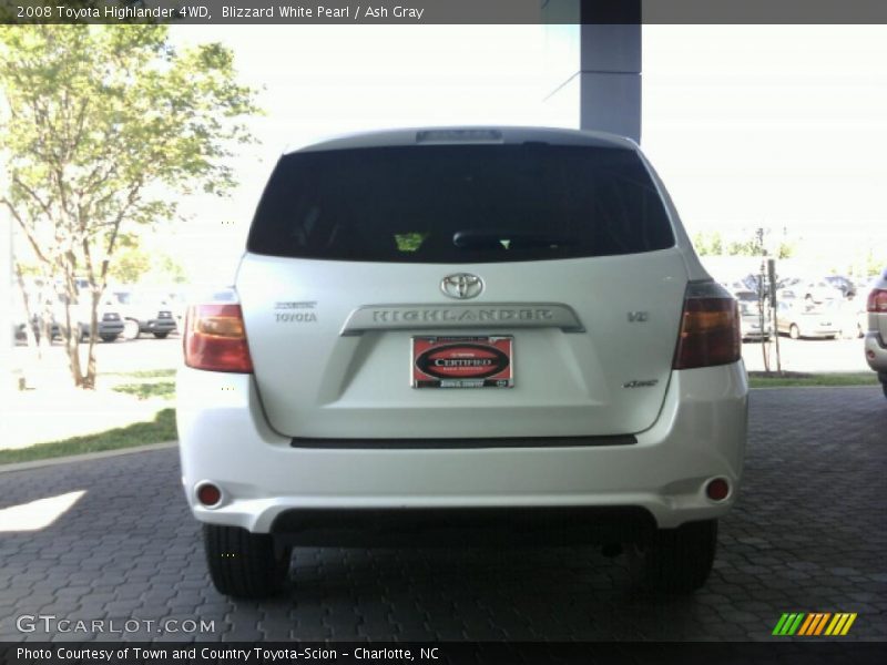 Blizzard White Pearl / Ash Gray 2008 Toyota Highlander 4WD