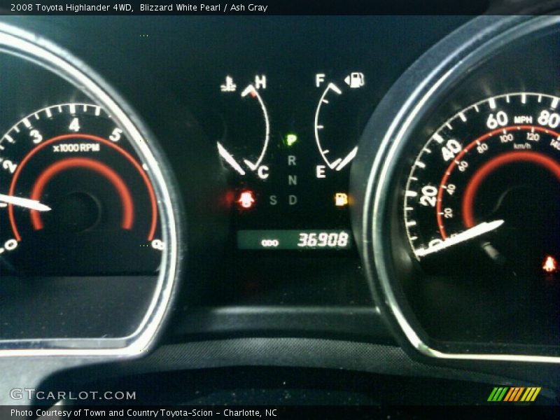 Blizzard White Pearl / Ash Gray 2008 Toyota Highlander 4WD