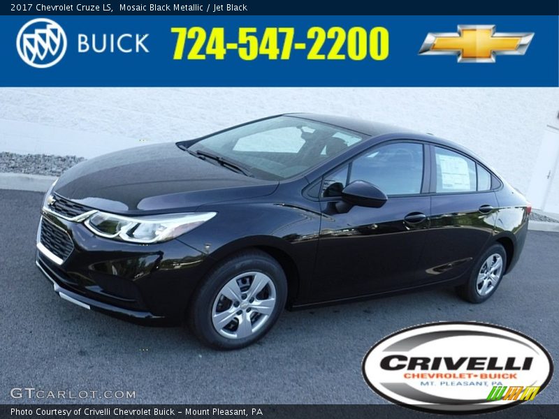Mosaic Black Metallic / Jet Black 2017 Chevrolet Cruze LS
