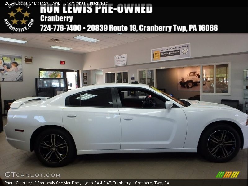 Bright White / Black/Red 2014 Dodge Charger SXT AWD