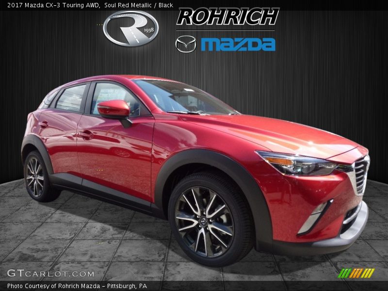 Soul Red Metallic / Black 2017 Mazda CX-3 Touring AWD