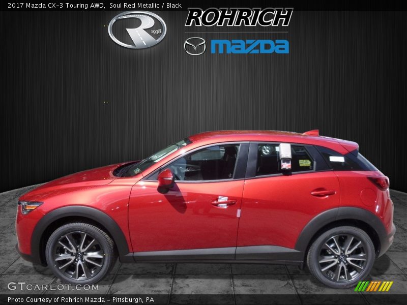 Soul Red Metallic / Black 2017 Mazda CX-3 Touring AWD