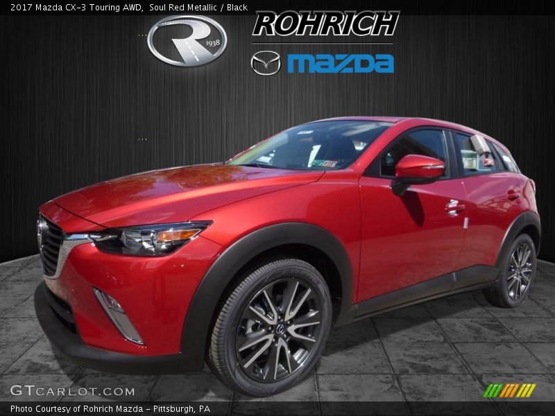 Soul Red Metallic / Black 2017 Mazda CX-3 Touring AWD