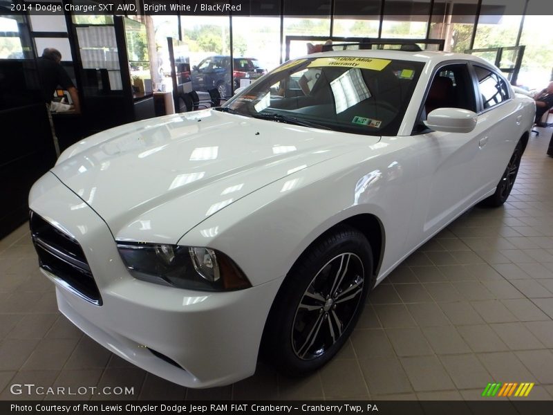 Bright White / Black/Red 2014 Dodge Charger SXT AWD