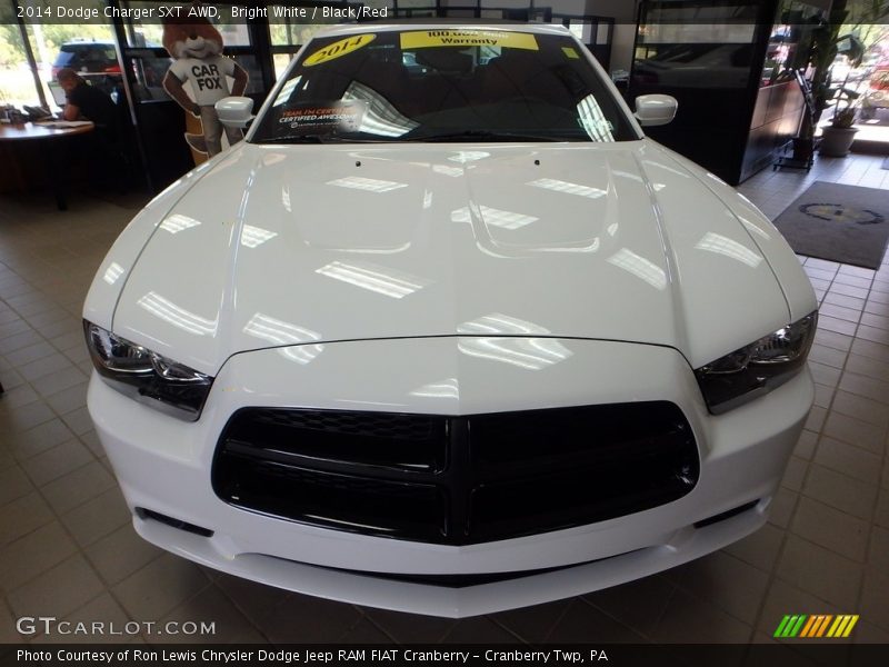 Bright White / Black/Red 2014 Dodge Charger SXT AWD