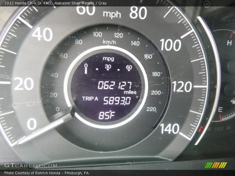 Alabaster Silver Metallic / Gray 2012 Honda CR-V LX 4WD