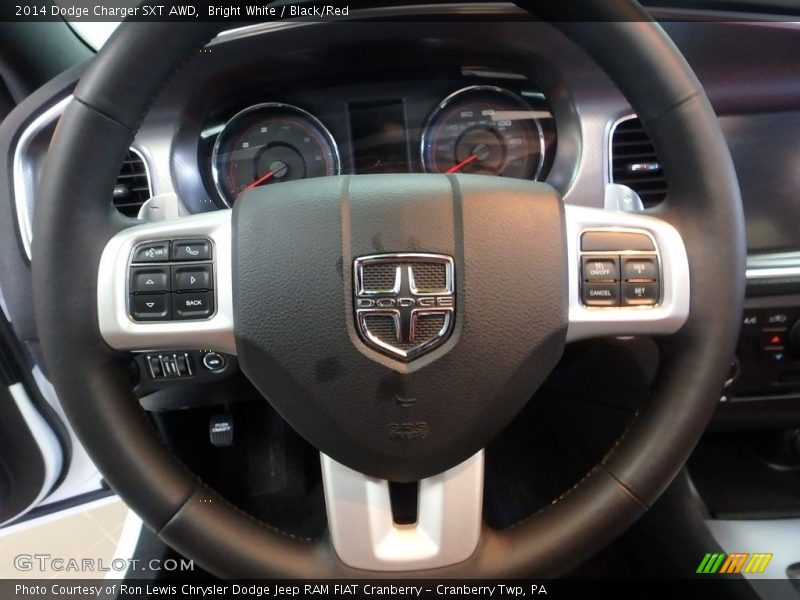 Bright White / Black/Red 2014 Dodge Charger SXT AWD