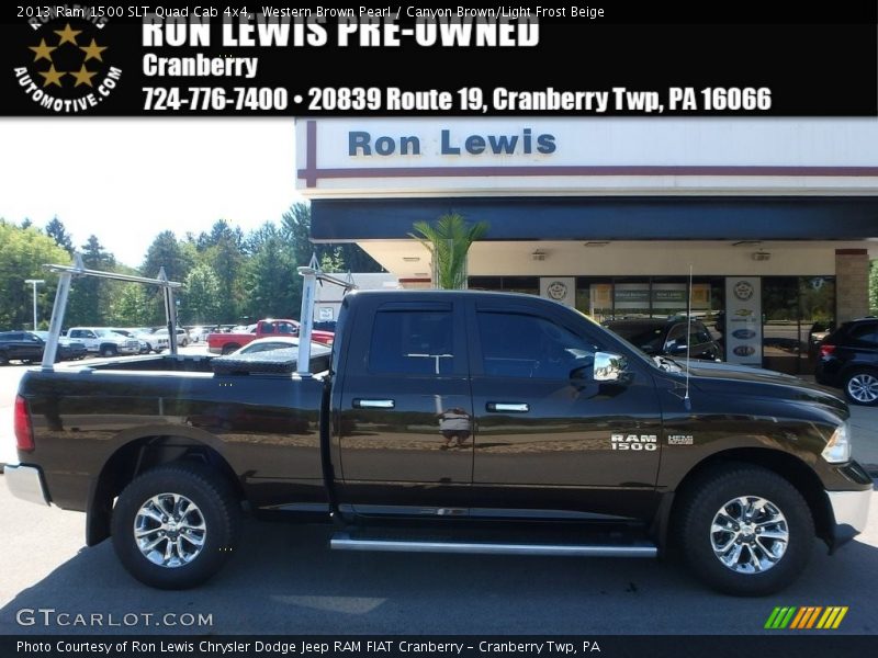 Western Brown Pearl / Canyon Brown/Light Frost Beige 2013 Ram 1500 SLT Quad Cab 4x4