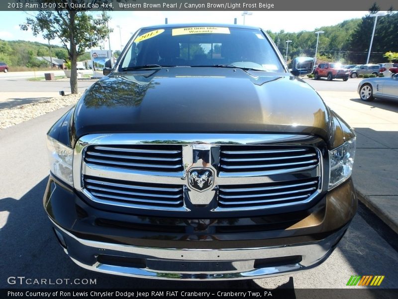 Western Brown Pearl / Canyon Brown/Light Frost Beige 2013 Ram 1500 SLT Quad Cab 4x4