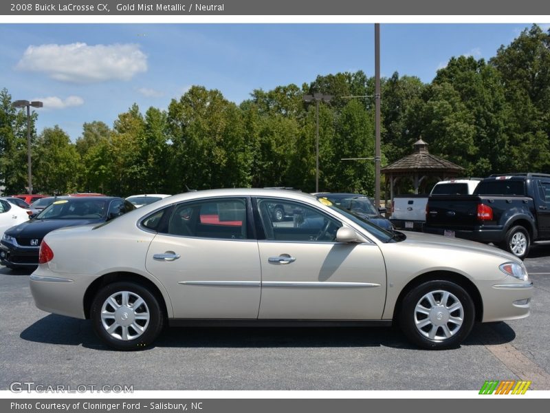 Gold Mist Metallic / Neutral 2008 Buick LaCrosse CX