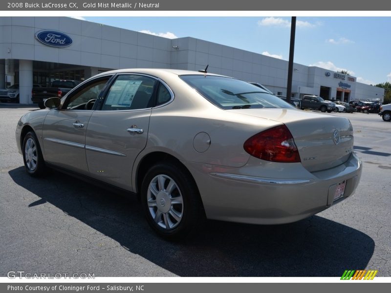 Gold Mist Metallic / Neutral 2008 Buick LaCrosse CX