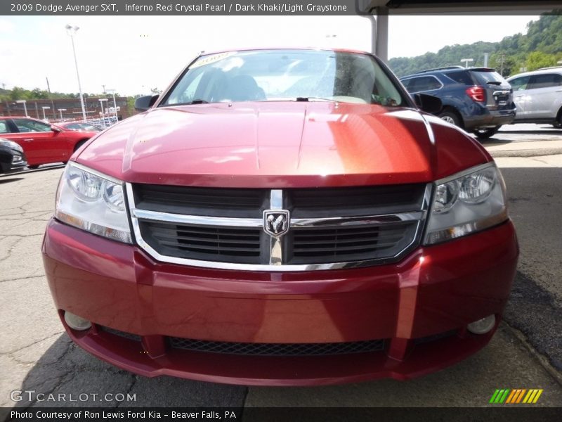 Inferno Red Crystal Pearl / Dark Khaki/Light Graystone 2009 Dodge Avenger SXT
