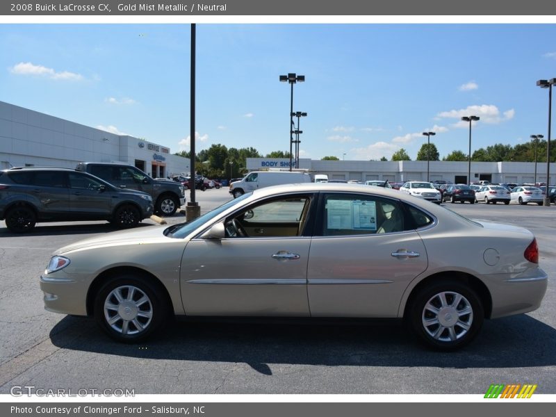 Gold Mist Metallic / Neutral 2008 Buick LaCrosse CX