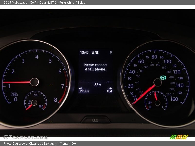 Pure White / Beige 2015 Volkswagen Golf 4 Door 1.8T S