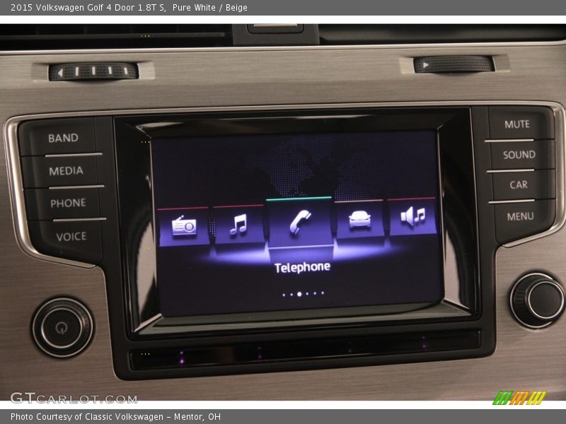 Pure White / Beige 2015 Volkswagen Golf 4 Door 1.8T S