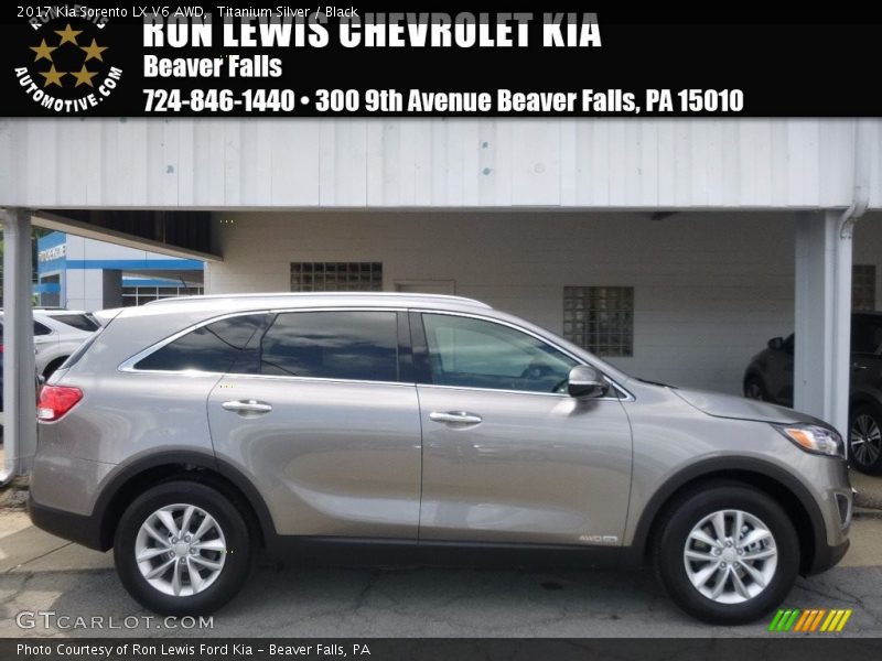 Titanium Silver / Black 2017 Kia Sorento LX V6 AWD