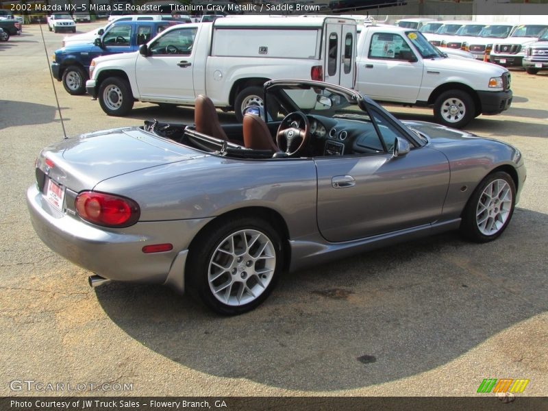 Titanium Gray Metallic / Saddle Brown 2002 Mazda MX-5 Miata SE Roadster