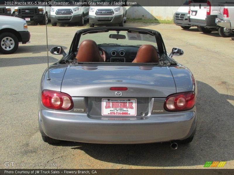 Titanium Gray Metallic / Saddle Brown 2002 Mazda MX-5 Miata SE Roadster