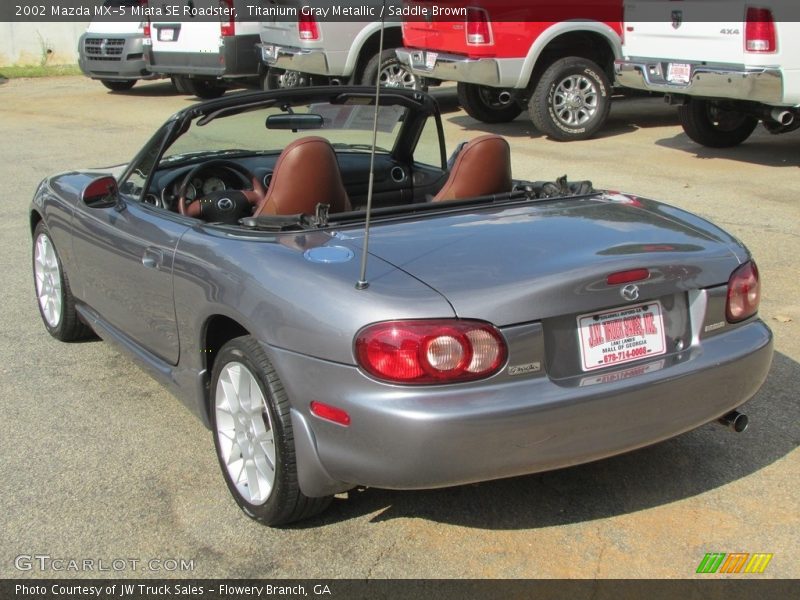 Titanium Gray Metallic / Saddle Brown 2002 Mazda MX-5 Miata SE Roadster