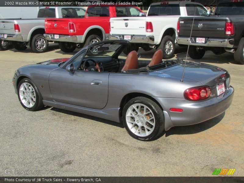 Titanium Gray Metallic / Saddle Brown 2002 Mazda MX-5 Miata SE Roadster