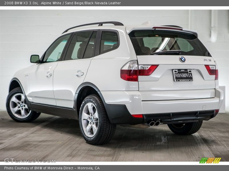 Alpine White / Sand Beige/Black Nevada Leather 2008 BMW X3 3.0si