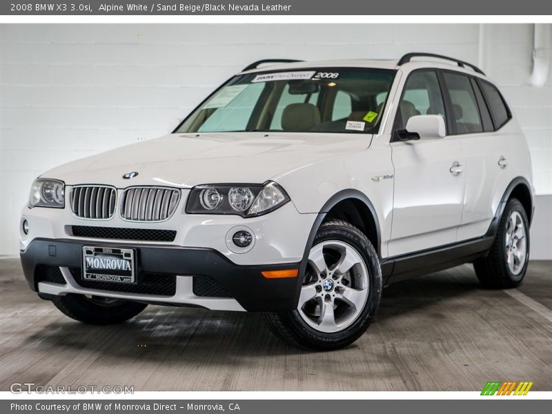 Alpine White / Sand Beige/Black Nevada Leather 2008 BMW X3 3.0si