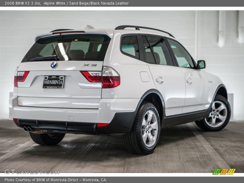 Alpine White / Sand Beige/Black Nevada Leather 2008 BMW X3 3.0si