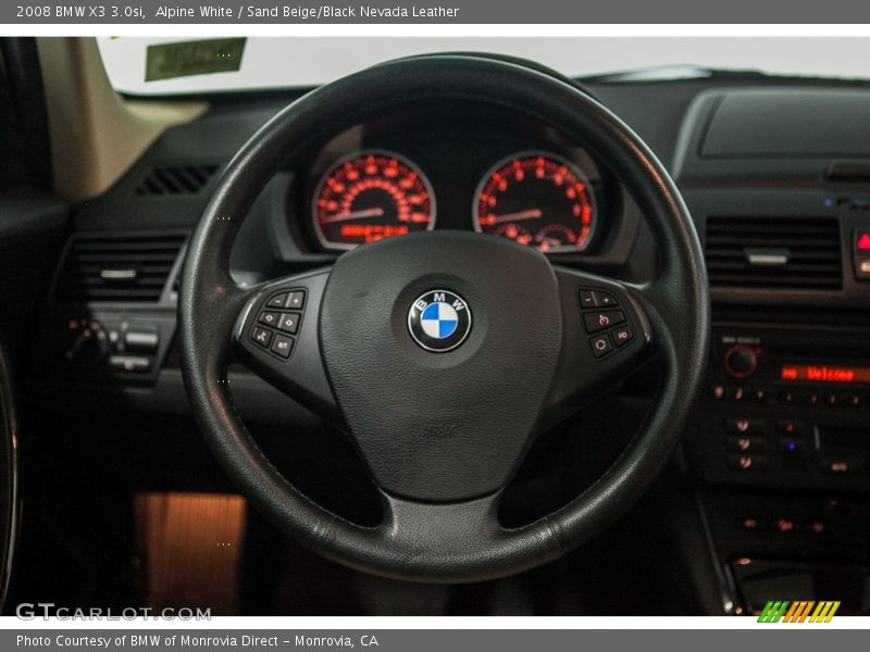 Alpine White / Sand Beige/Black Nevada Leather 2008 BMW X3 3.0si