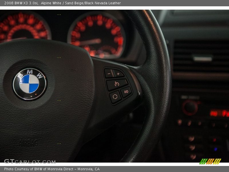Alpine White / Sand Beige/Black Nevada Leather 2008 BMW X3 3.0si