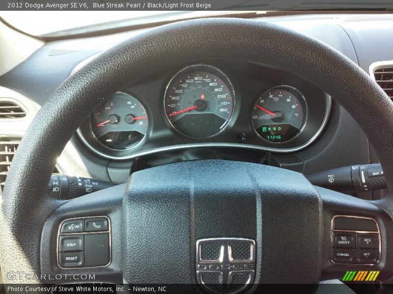 Blue Streak Pearl / Black/Light Frost Beige 2012 Dodge Avenger SE V6