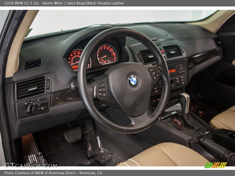Alpine White / Sand Beige/Black Nevada Leather 2008 BMW X3 3.0si