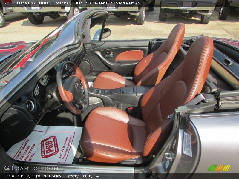 Titanium Gray Metallic / Saddle Brown 2002 Mazda MX-5 Miata SE Roadster