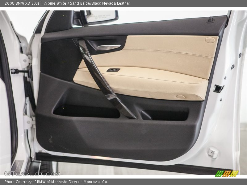 Alpine White / Sand Beige/Black Nevada Leather 2008 BMW X3 3.0si