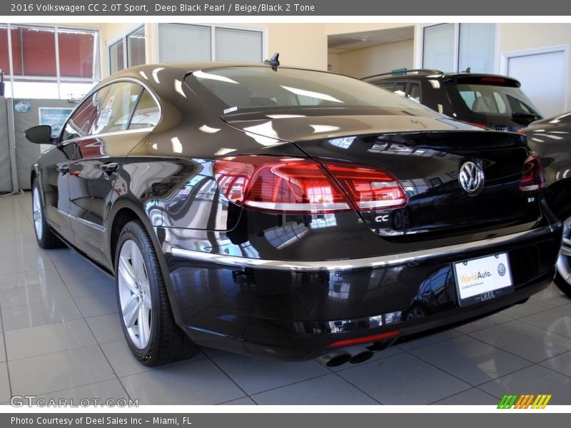 Deep Black Pearl / Beige/Black 2 Tone 2016 Volkswagen CC 2.0T Sport