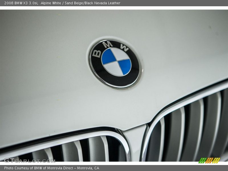 Alpine White / Sand Beige/Black Nevada Leather 2008 BMW X3 3.0si