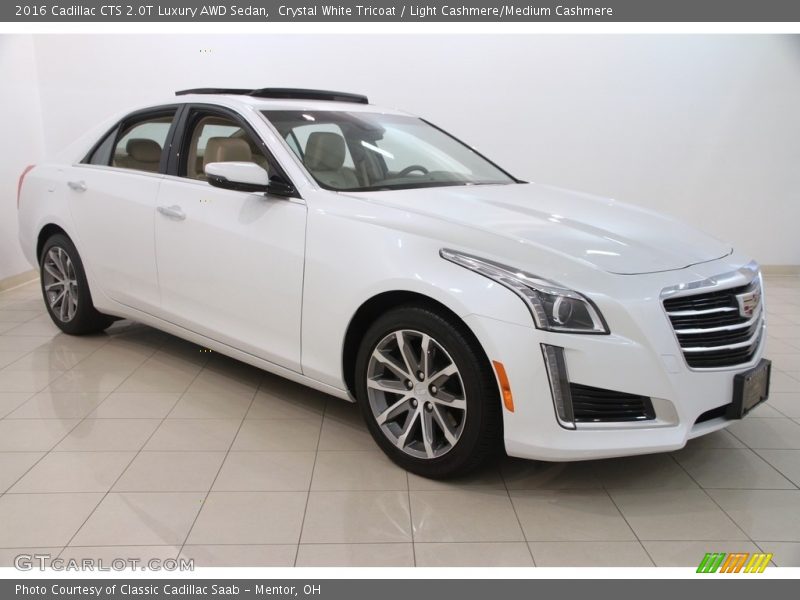 Crystal White Tricoat / Light Cashmere/Medium Cashmere 2016 Cadillac CTS 2.0T Luxury AWD Sedan