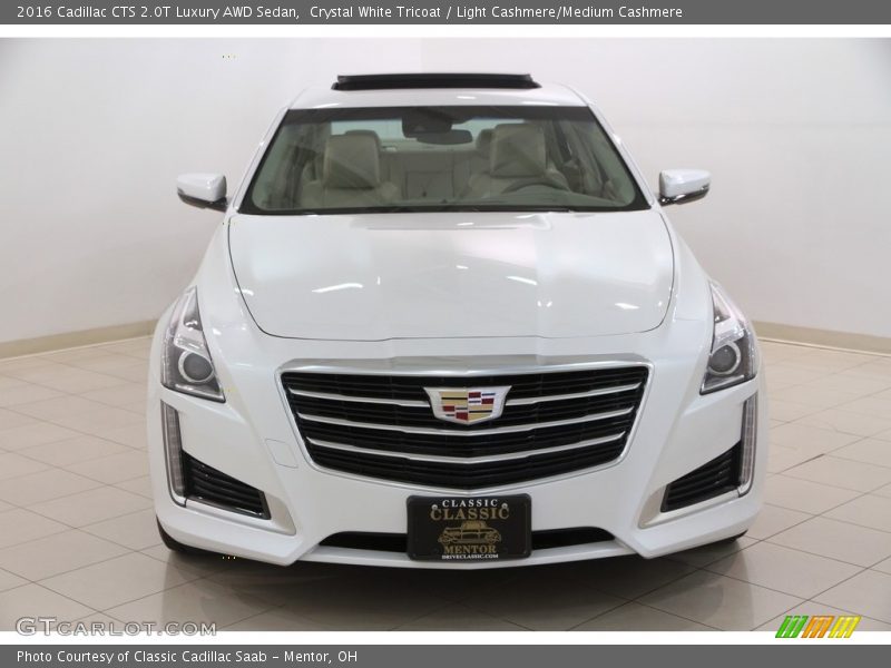 Crystal White Tricoat / Light Cashmere/Medium Cashmere 2016 Cadillac CTS 2.0T Luxury AWD Sedan