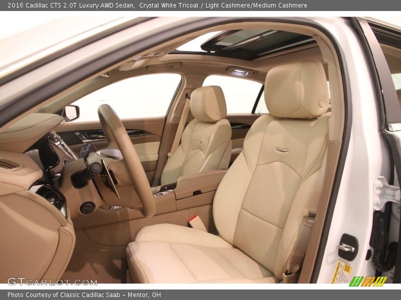 Crystal White Tricoat / Light Cashmere/Medium Cashmere 2016 Cadillac CTS 2.0T Luxury AWD Sedan