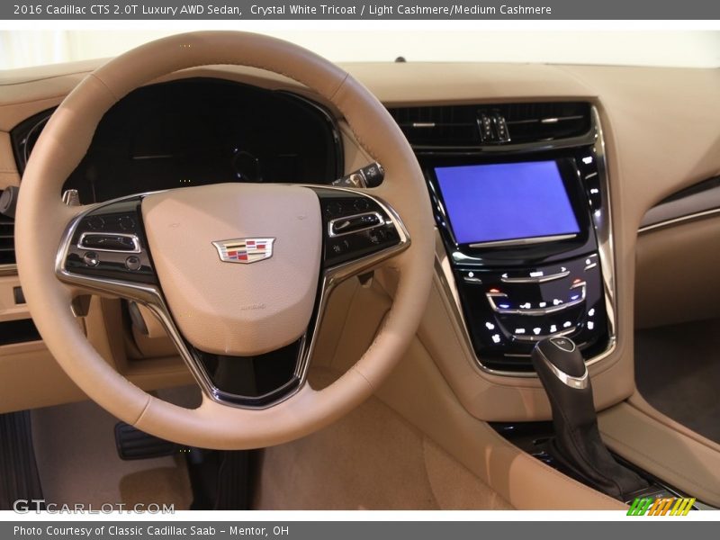 Crystal White Tricoat / Light Cashmere/Medium Cashmere 2016 Cadillac CTS 2.0T Luxury AWD Sedan